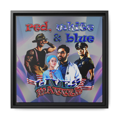 rw&b lives matter - framed canvas art (grey-pink wave)