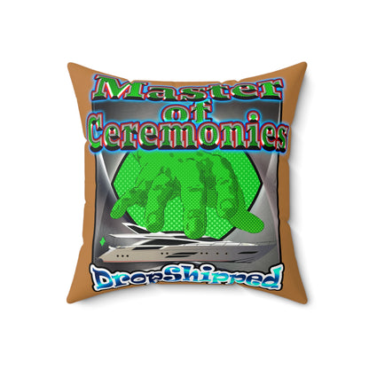 logo - Spun Polyester Square Pillow - (light brown)
