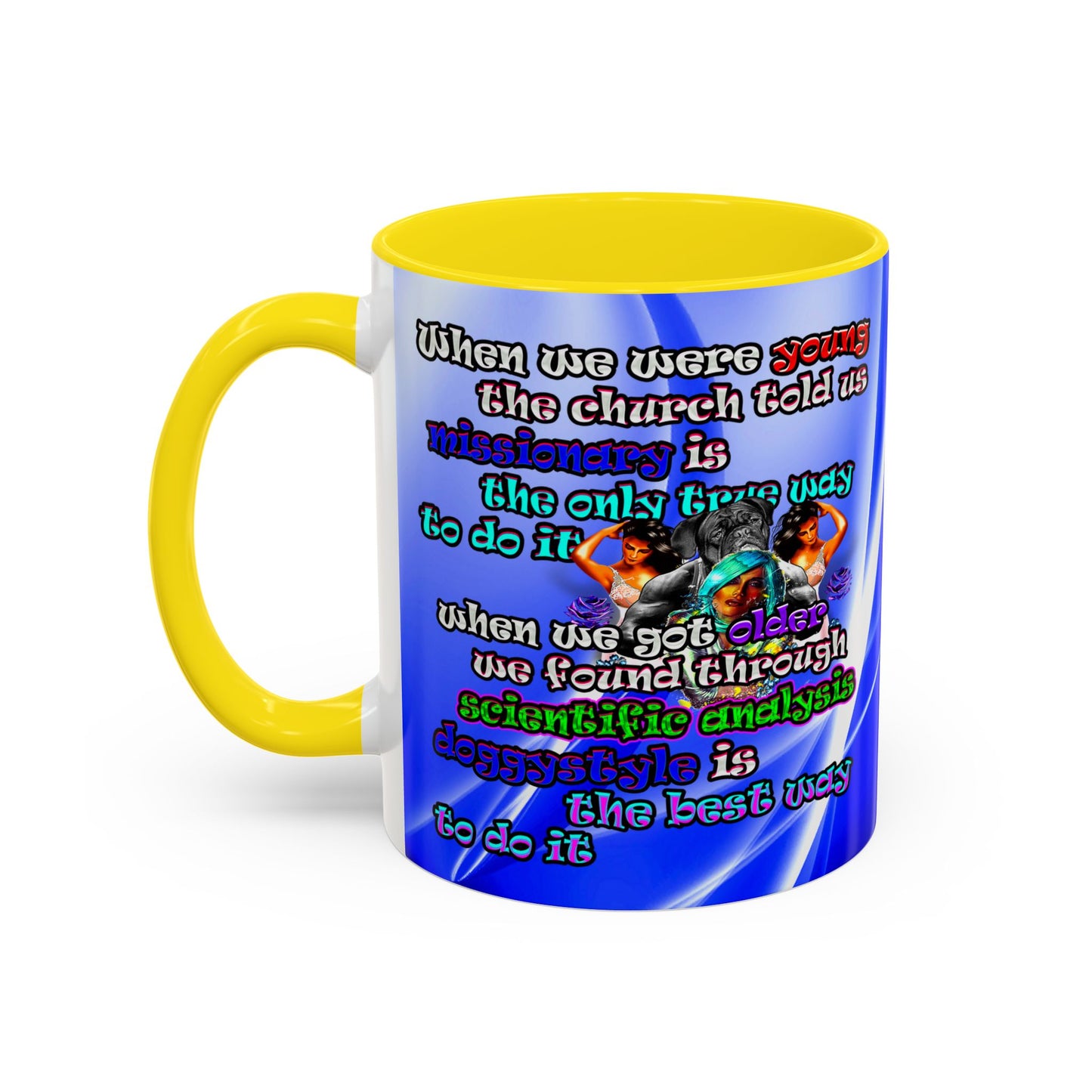 doggystyle - Accent Mug (blue-white wave)