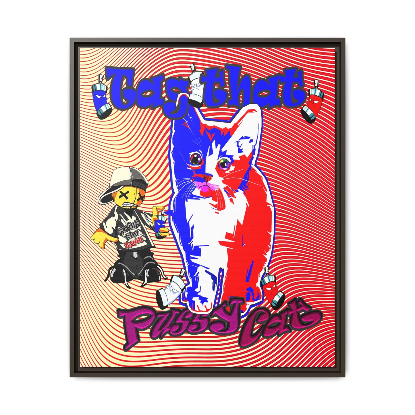 tag that - framed canvas art (yellow-orange wave)