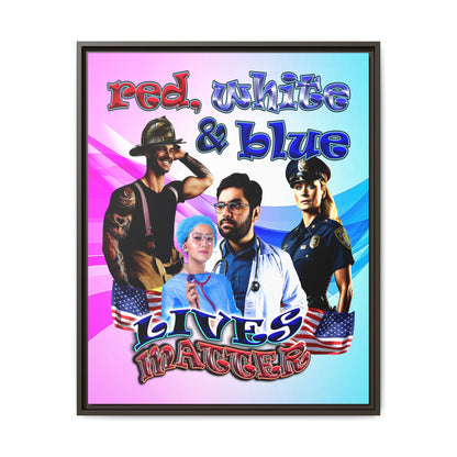 rw&b lives matter - framed canvas art (light blue-pink wave)