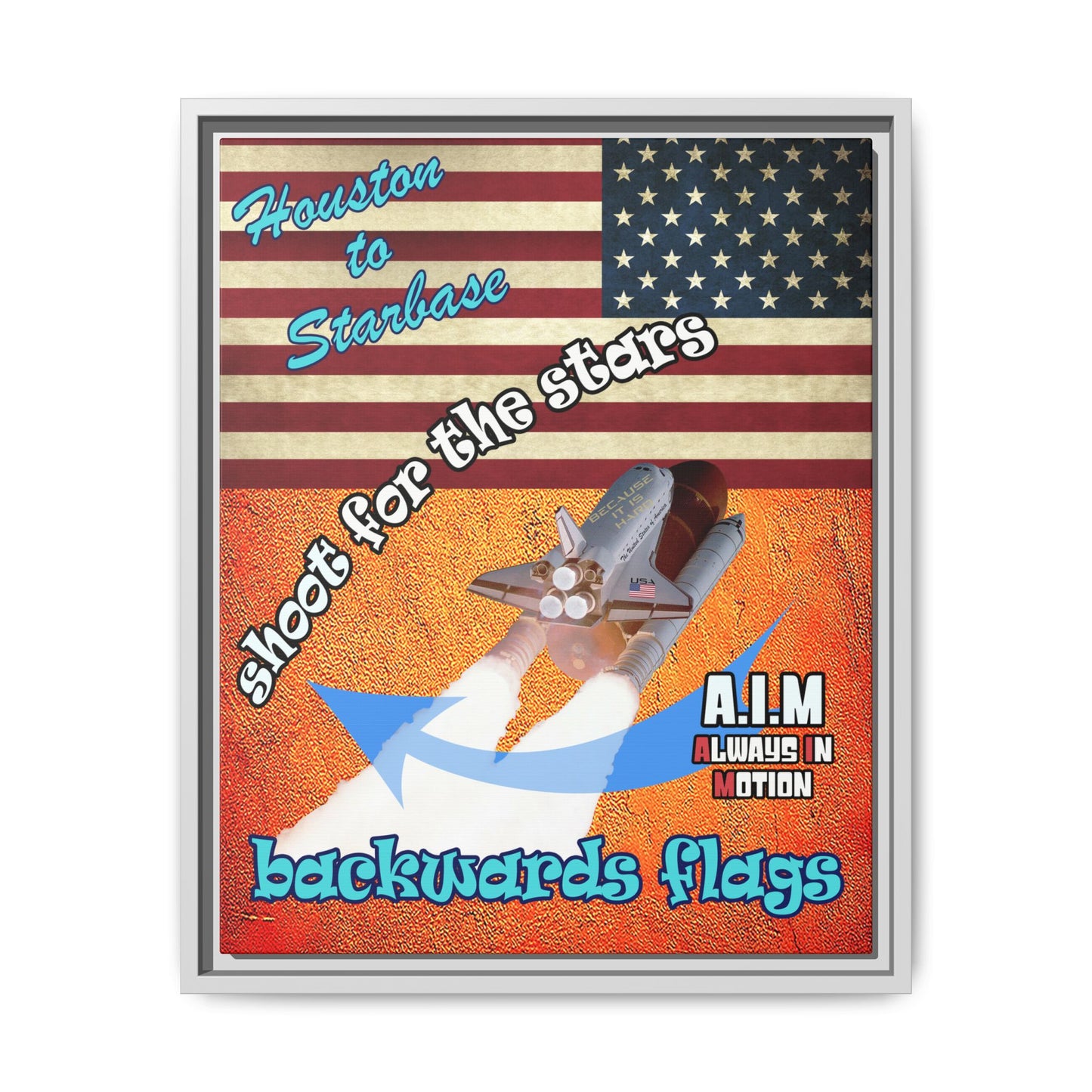 shoot for the stars - framed canvas art (burnt orange)