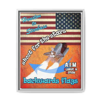 shoot for the stars - framed canvas art (burnt orange)