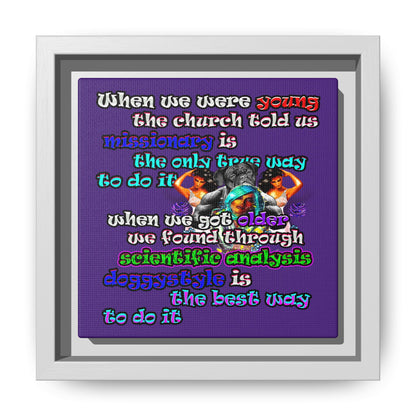 doggystyle - framed canvas art (purple)