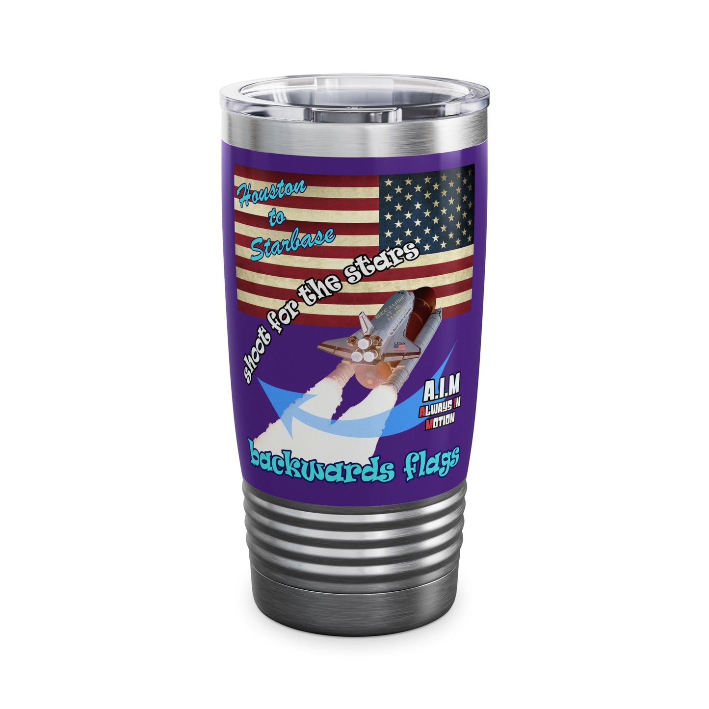 shoot for the stars - Ringneck Tumbler, 20oz (purple)