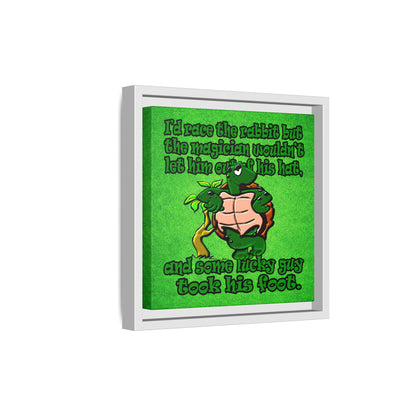 turtle race - framed canvas art (green turf)