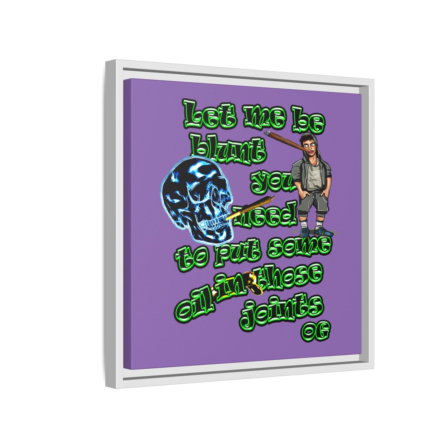 og - framed canvas art (light purple)