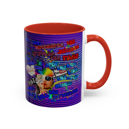 drop the beat - Accent Mug (purple wave)