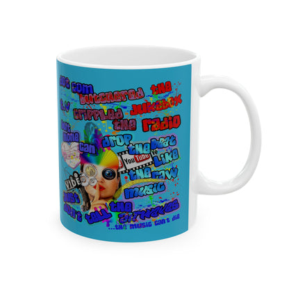 drop the beat - White Mug (turquoise)
