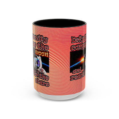 defy conquer reach - Accent Mug (yellow-orange wave)
