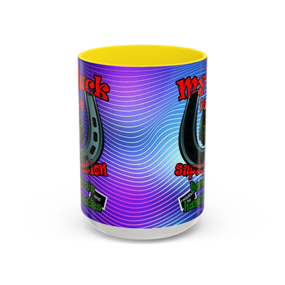my luck - Accent Mug (purple wave)