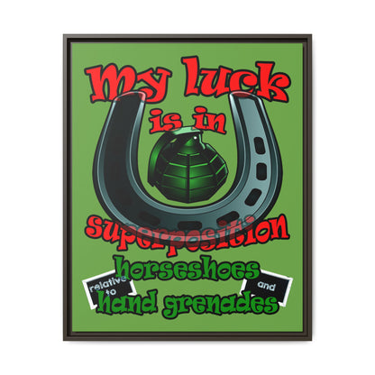 my luck - framed canvas art (green)