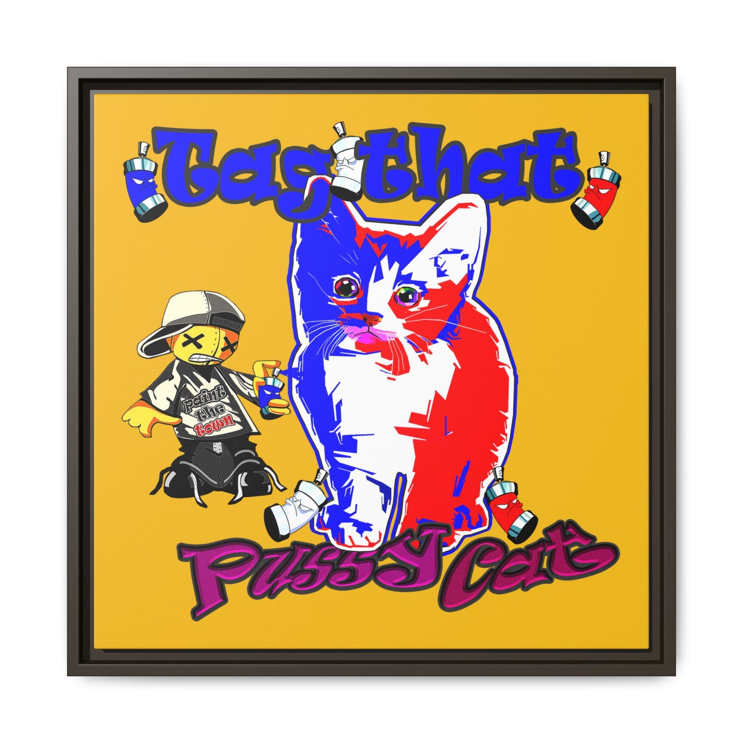 tag that - framed canvas art (yellow)