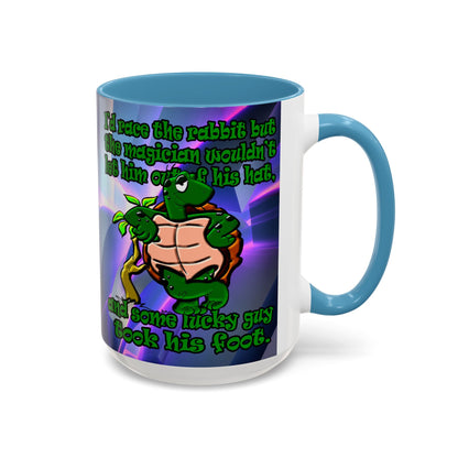 turtle race - Accent Mug (grey-pink wave)