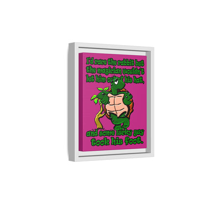 turtle race - framed canvas art (pink)