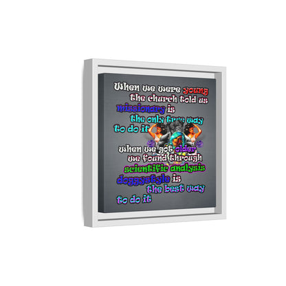 doggystyle - framed canvas art (grey-light grey)