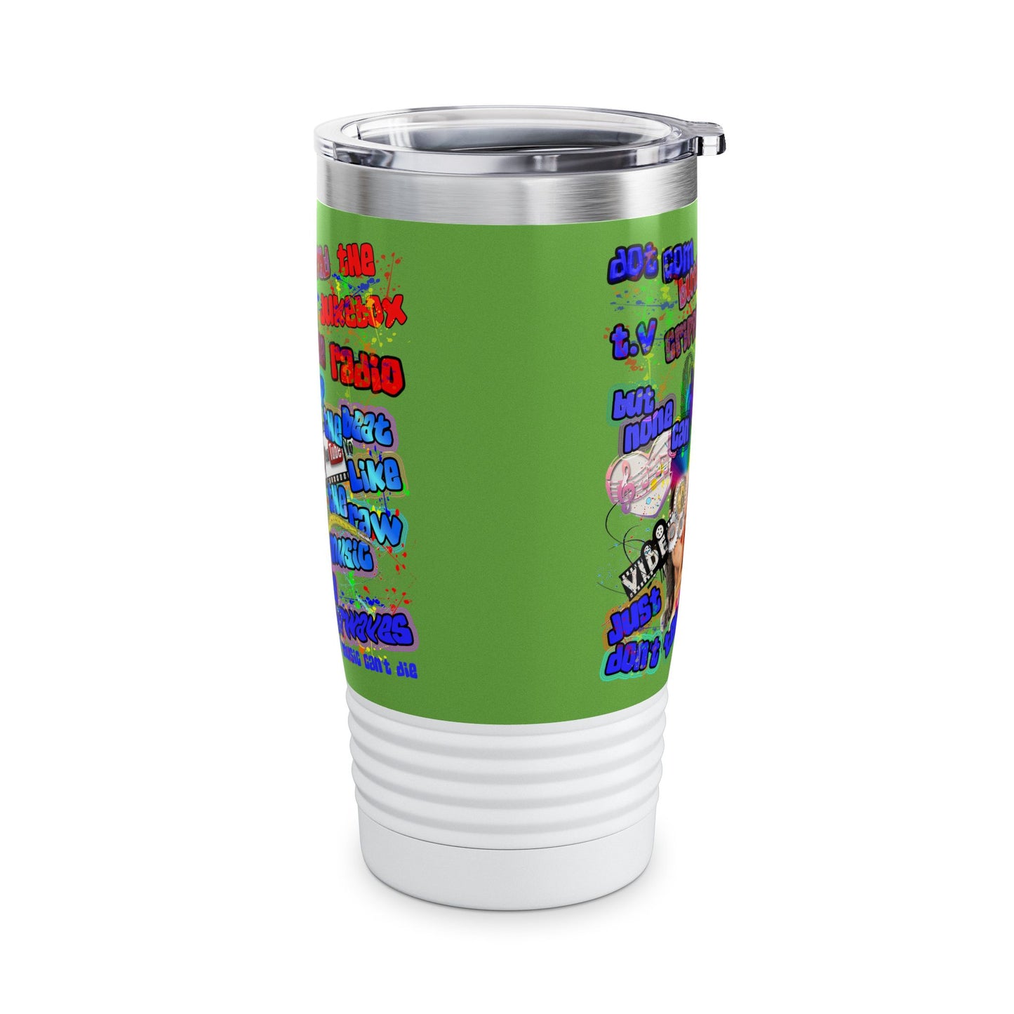 drop the beat - Ringneck Tumbler, 20oz (green)