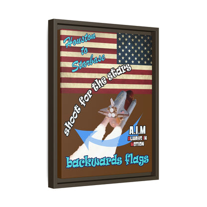 shoot for the stars - framed canvas art (brown)