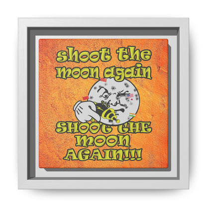 shoot the moon again - framed canvas art (burnt orange)