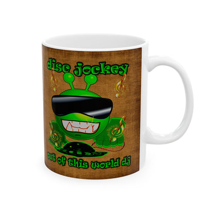 disc jockey - White Mug (brown papyrus)