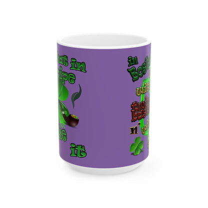 celtics logo - White Mug (light purple)