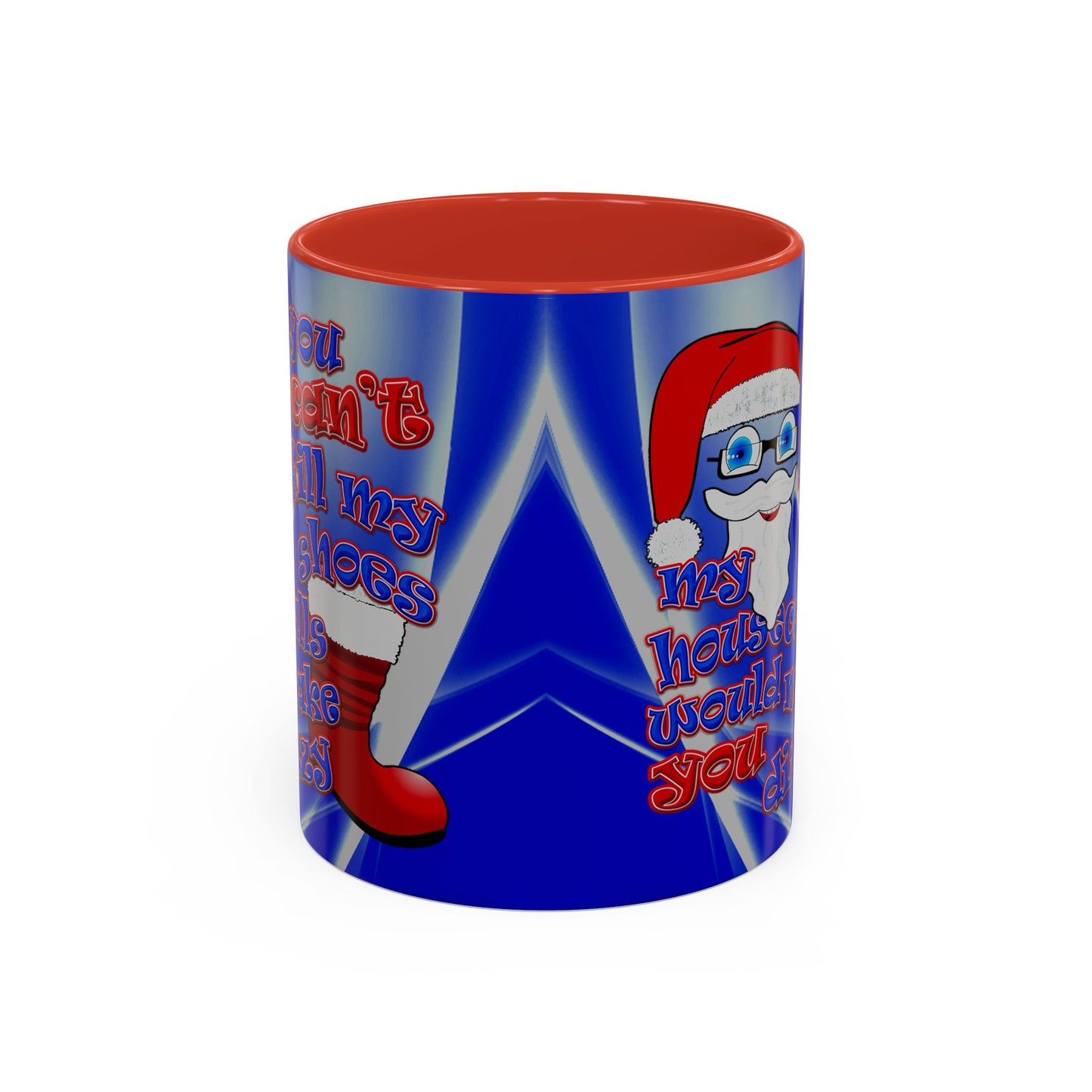 santa's shoes - Accent Mug (blue-white wave)