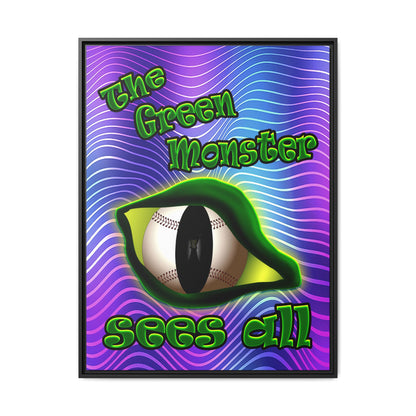 green monster - framed canvas art (purple wave)