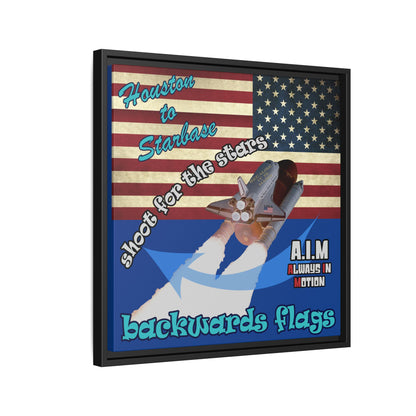 shoot for the stars - framed canvas art (dark blue)