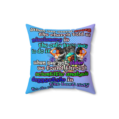 doggystyle - Faux Suede Square Pillow - (light blue-purple wave)