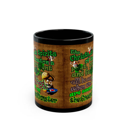 christmas spirits of boston - Black Mug (brown papyrus)