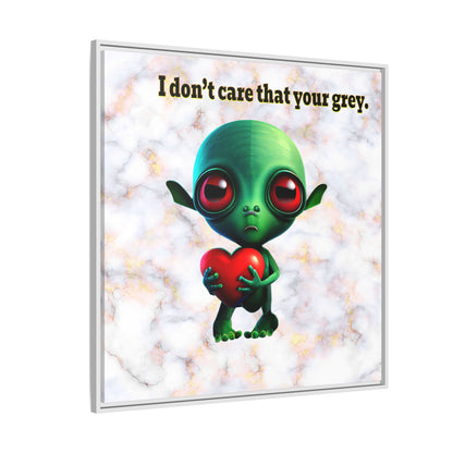 I don't care that your grey - framed canvas art (white marble)