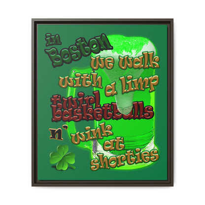 celtics logo - framed canvas art (dark green)