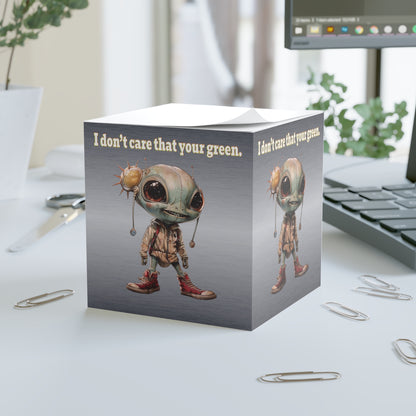 I don't care that your green - note cube (brushed nickel)