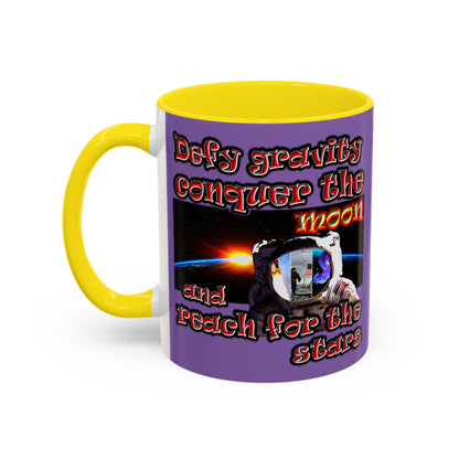 defy conquer reach - Accent Mug (light purple)