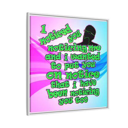 noticed you noticing - framed canvas art (light blue-pink wave)