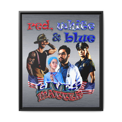 rw&b lives matter - framed canvas art (brushed nickel)
