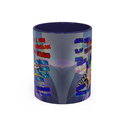 drop the beat - Accent Mug (grey-pink wave)