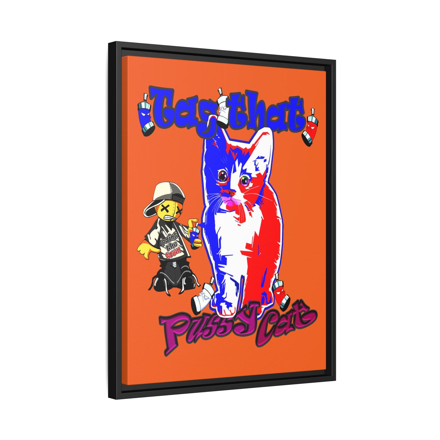 tag that - framed canvas art (orange)