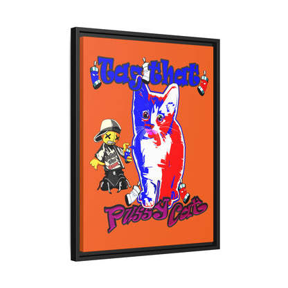 tag that - framed canvas art (orange)