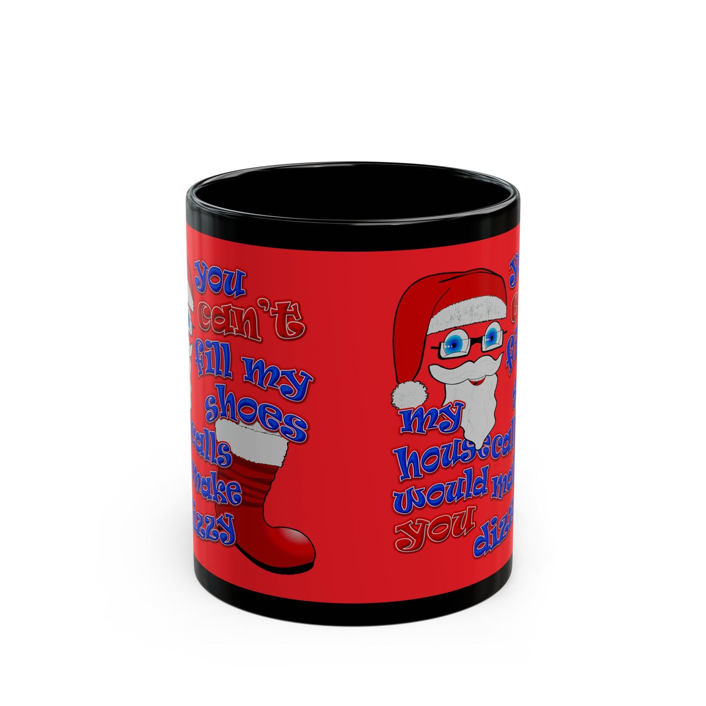 santa's shoes - Black Mug (red)