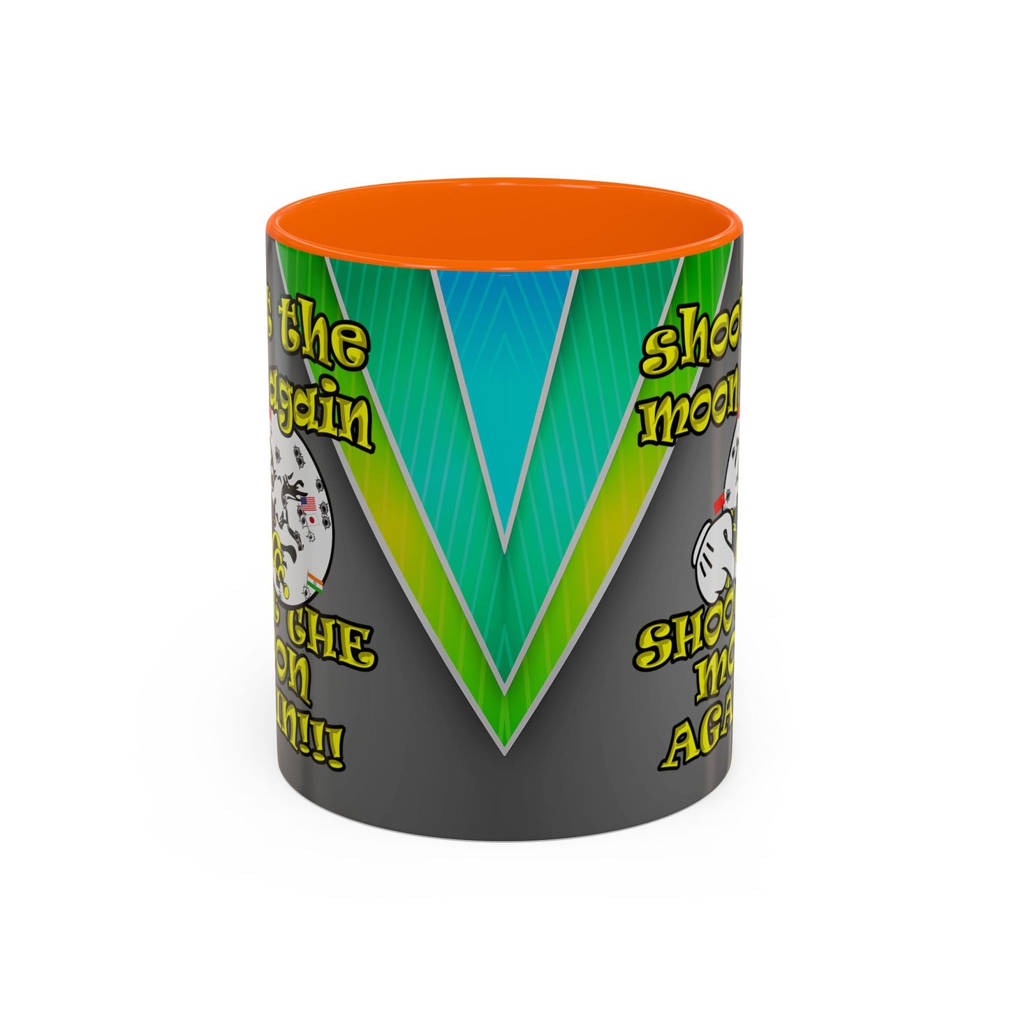 shoot the moon again - Accent Mug (rainbow split)