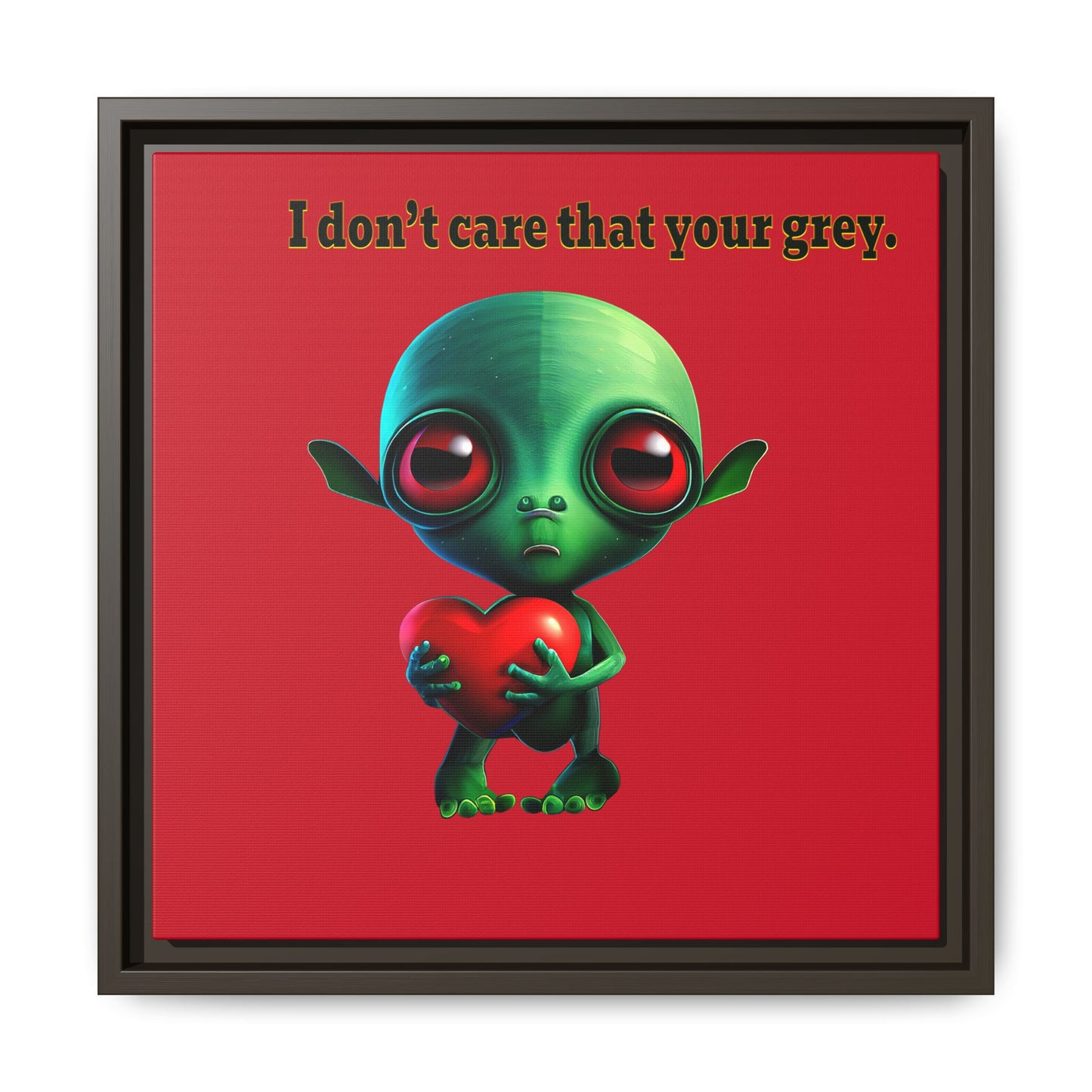 I don't care that your grey - framed canvas art (dark red)