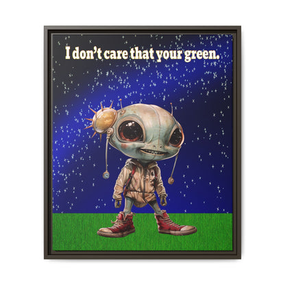 I don't care that your green - framed canvas art ('snoops' background)
