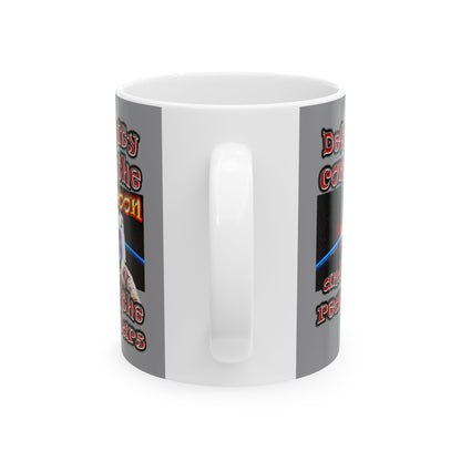 defy conquer reach - White Mug (grey)