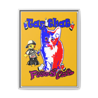 tag that - framed canvas art (yellow)