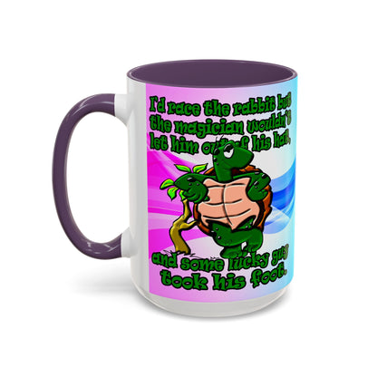 turtle race - Accent Mug (light blue-pink wave)