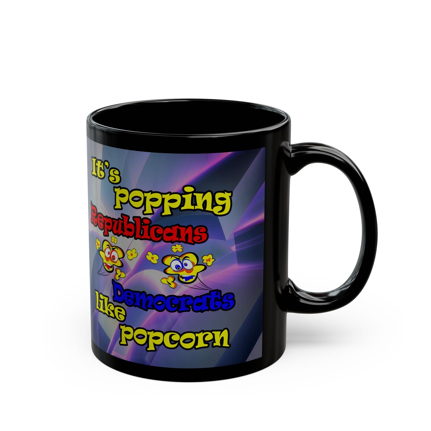 popping like popcorn - Black Mug (grey-pink wave)
