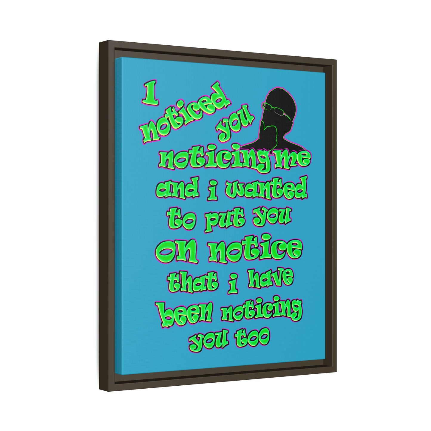noticed you noticing - framed canvas art (turquoise)