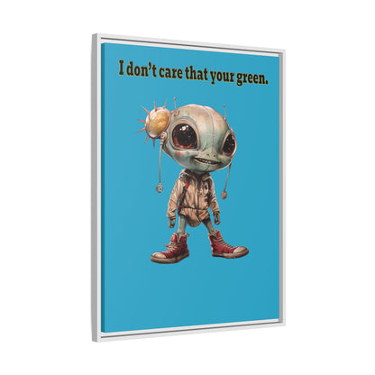I don't care that your green - framed canvas art (turquoise)