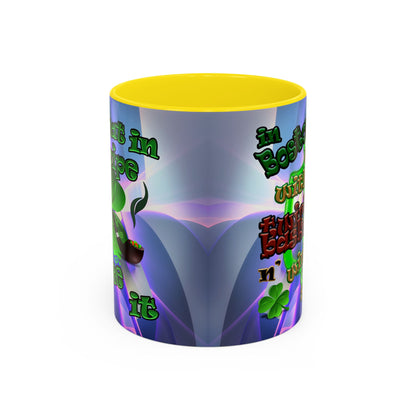 celtics logo - Accent Mug (grey-pink wave)